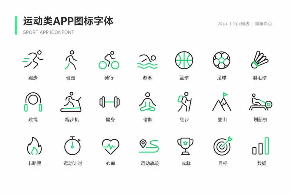 运动健身图标字体设计