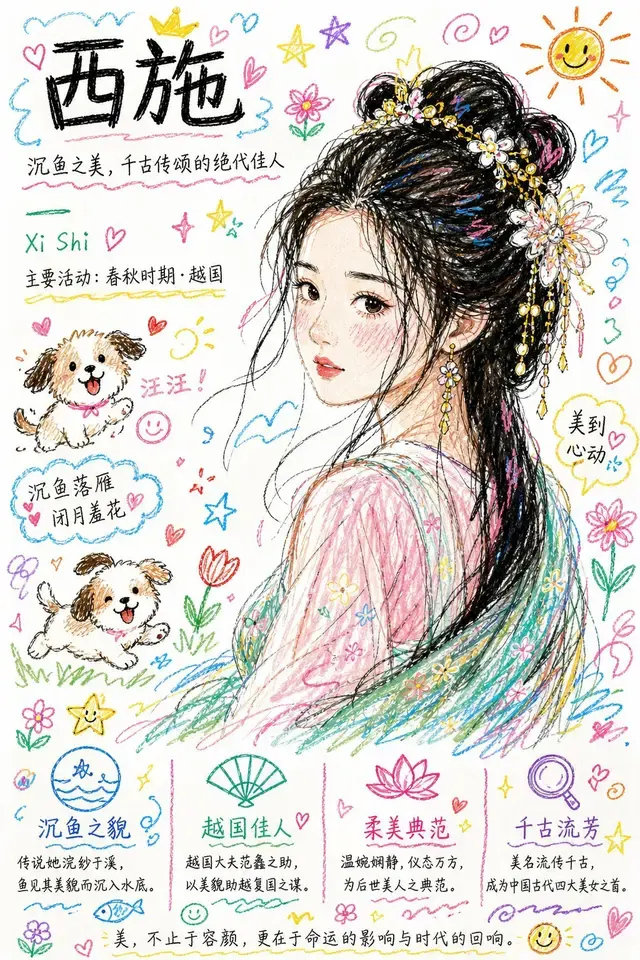 彩色潦草小狗线条风格重绘