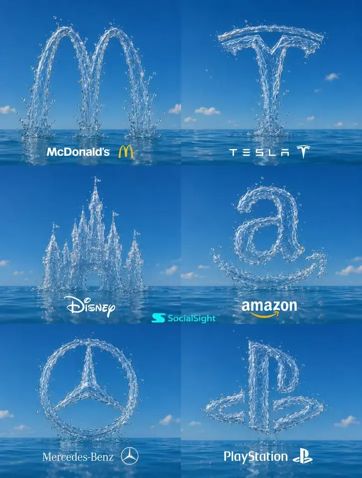水雕品牌 Logo 六宫格