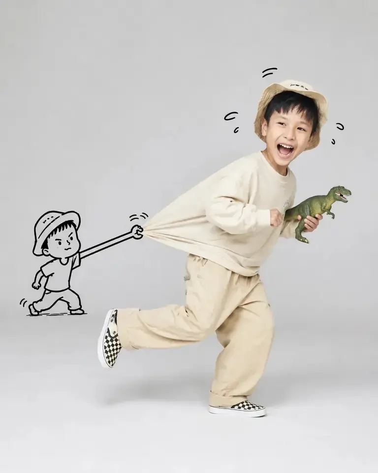 涂鸦拉衣奔跑棚拍