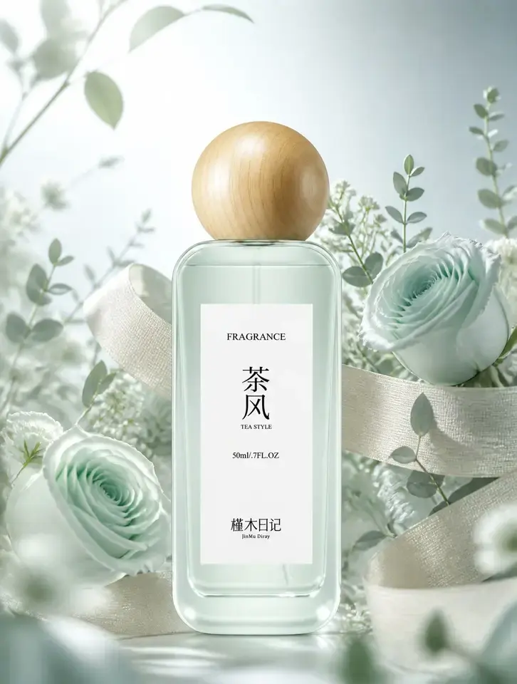 薄荷玫瑰香水电商图